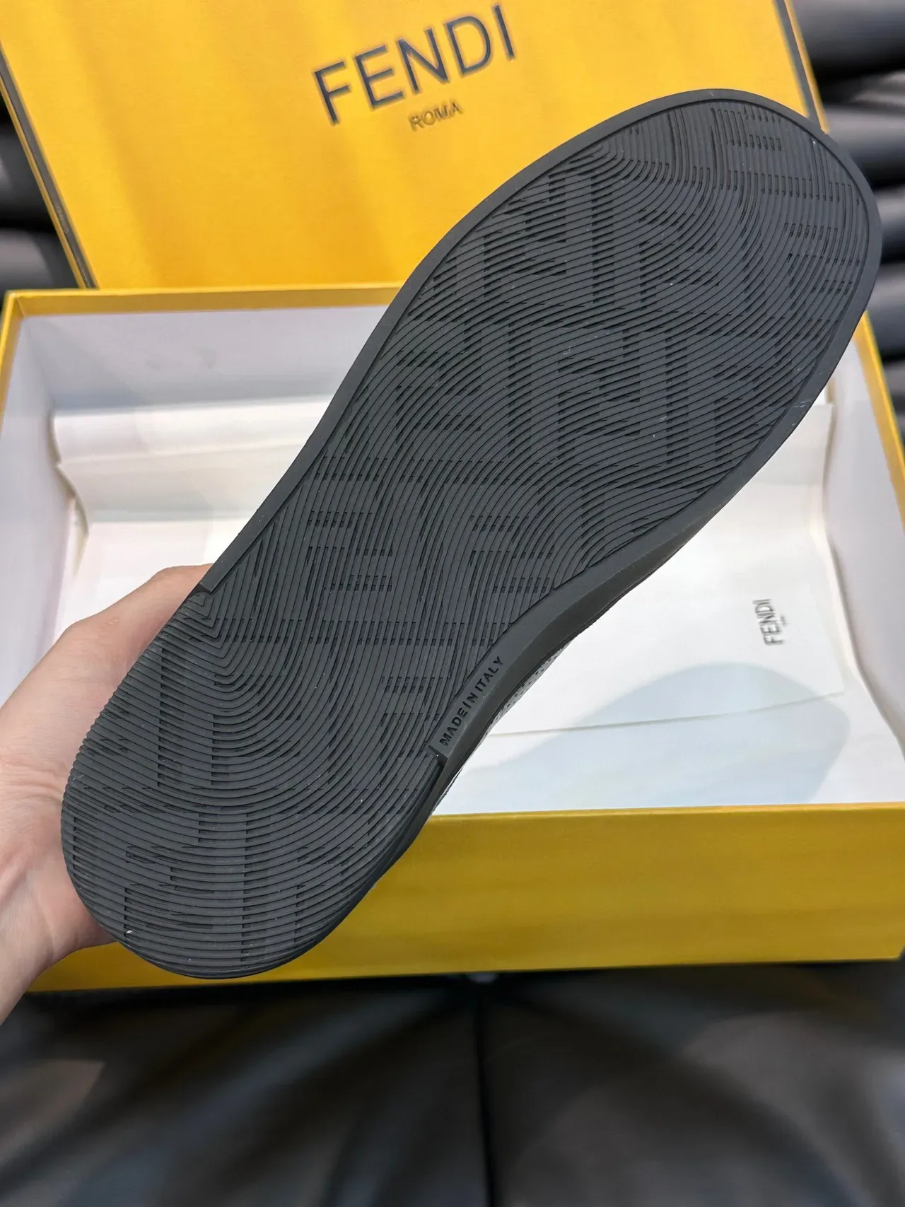 Fendi Panelled FF Logo Gray and Black Lifestyle Sneaker 9