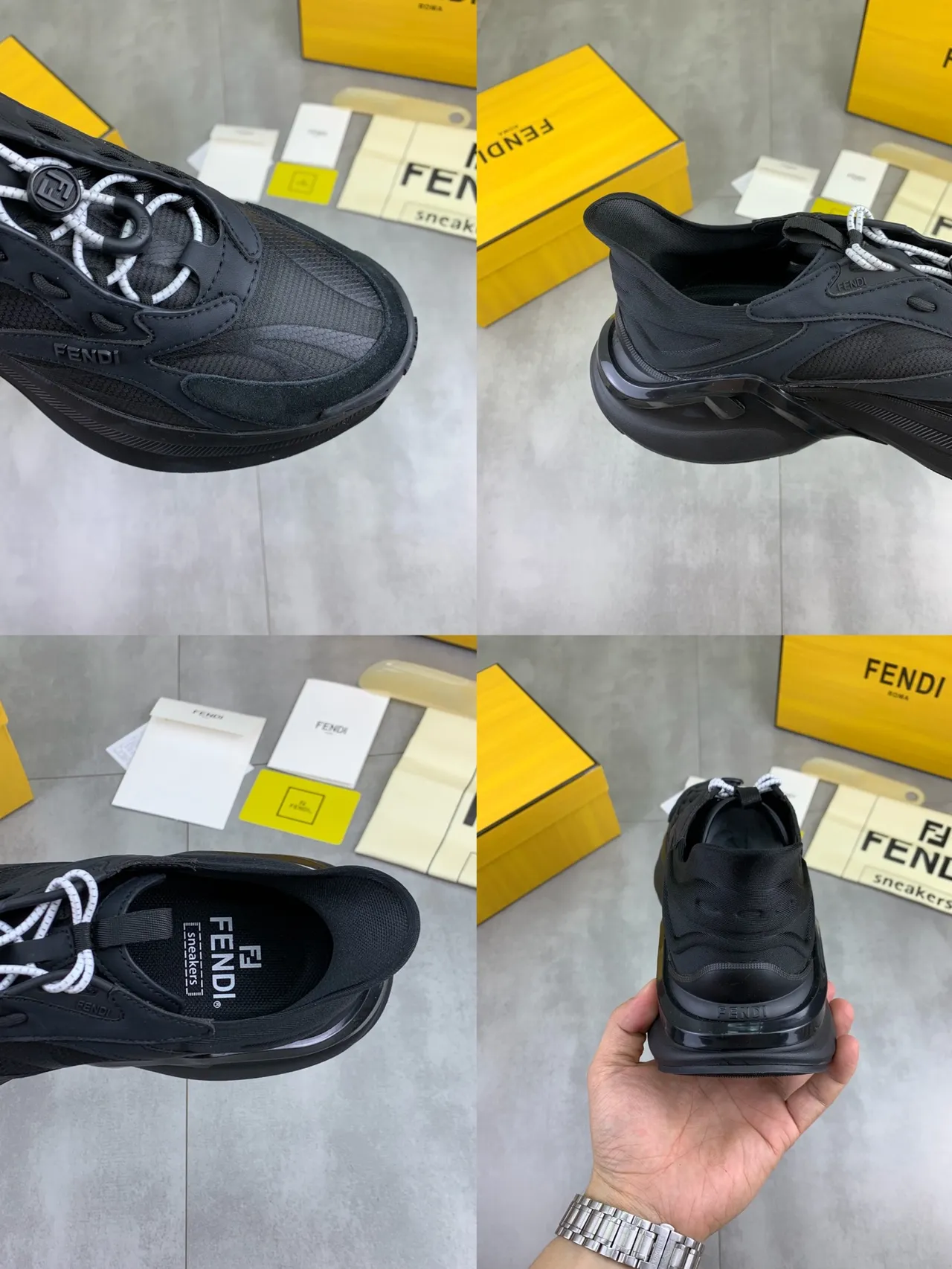 Fendi Runner Black Chunky Sneakers 2