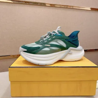 Fendi Runner Green Teal White Chunky Sneakers