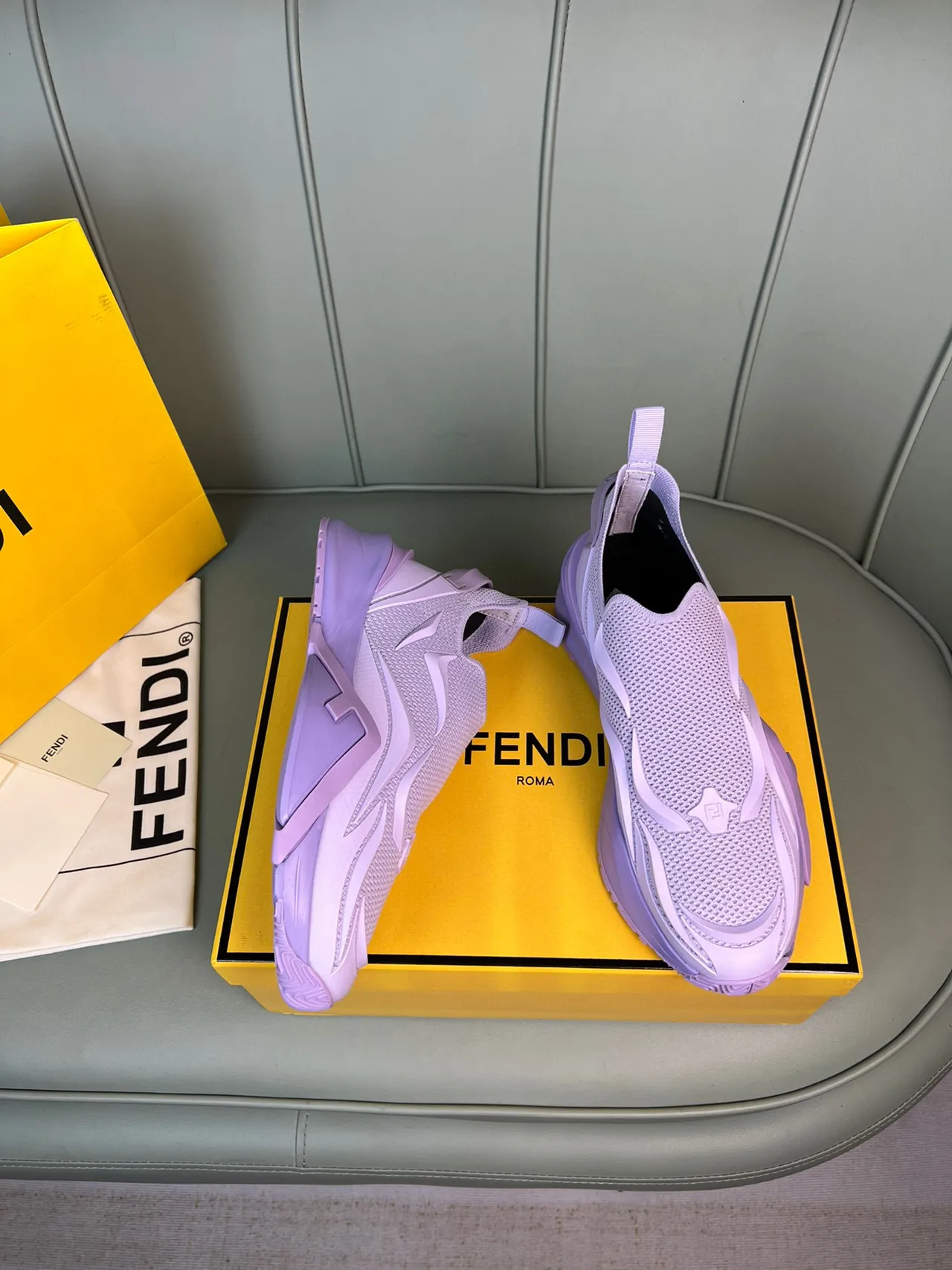 Fendi Speed Trainer Lavanda Slip-On Lifestyle Tênis 5
