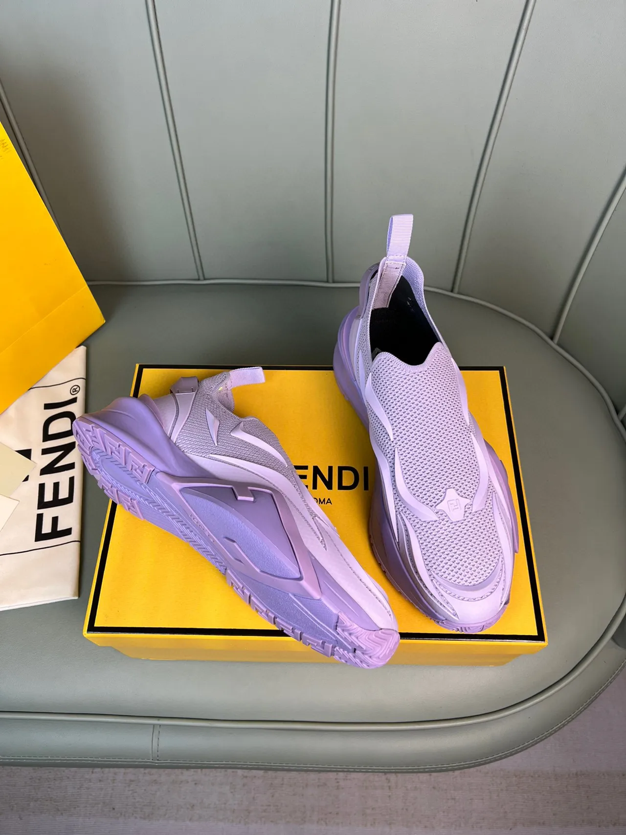 Fendi Speed Trainer Lavanda Slip-On Lifestyle Tênis 6