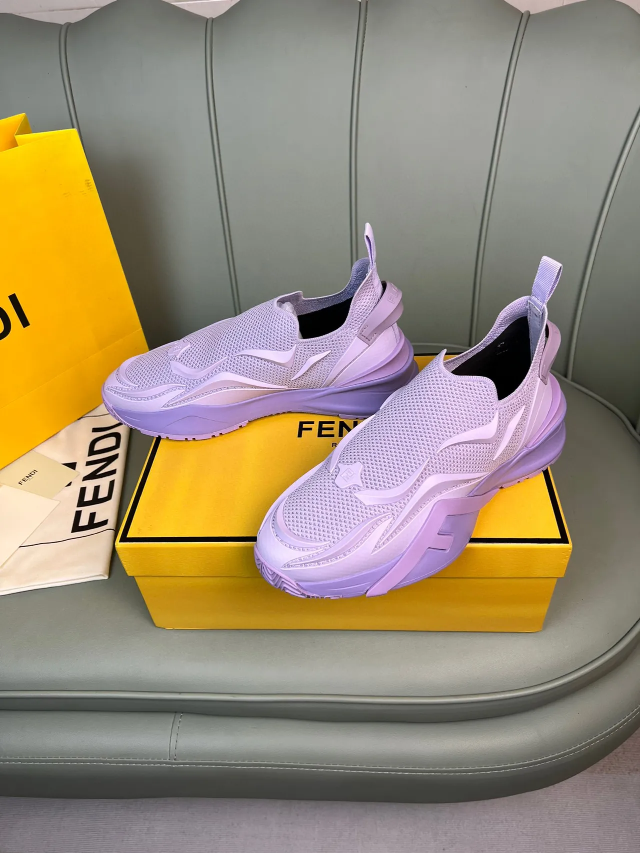Fendi Speed Trainer Lavanda Slip-On Lifestyle Tênis 8
