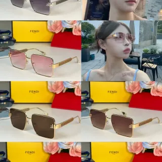 Fendi Square Frame Gradient Gray Sunglasses