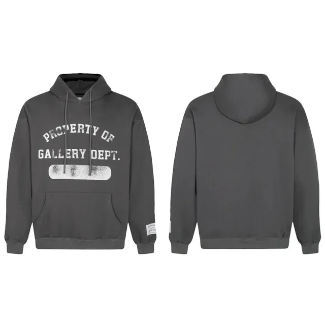 Gallery Dept Property Of Gallery Dept Distressed Charcoal Hoodie 2