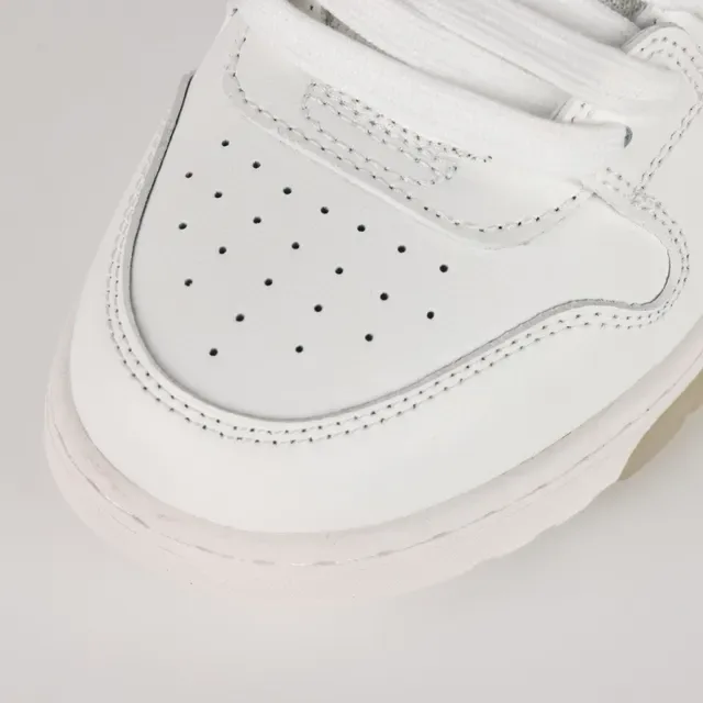 All-White Leather Low-Top Lifestyle Sneakers 5
