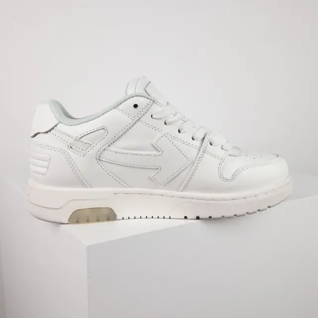 All-White Leather Low-Top Lifestyle Sneakers 7