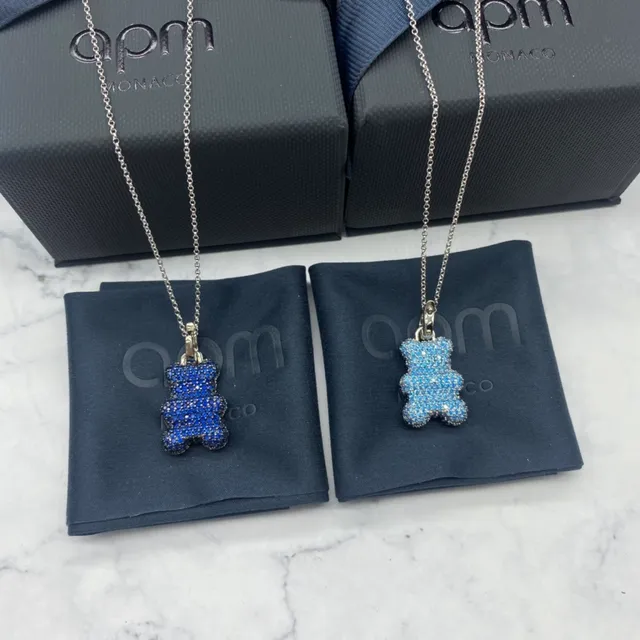 APM Monaco Bear Pave-Crystal Pendant Necklace 6