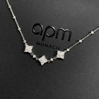 APM Monaco قلادة الماس الفورال بافيه كلاستر
