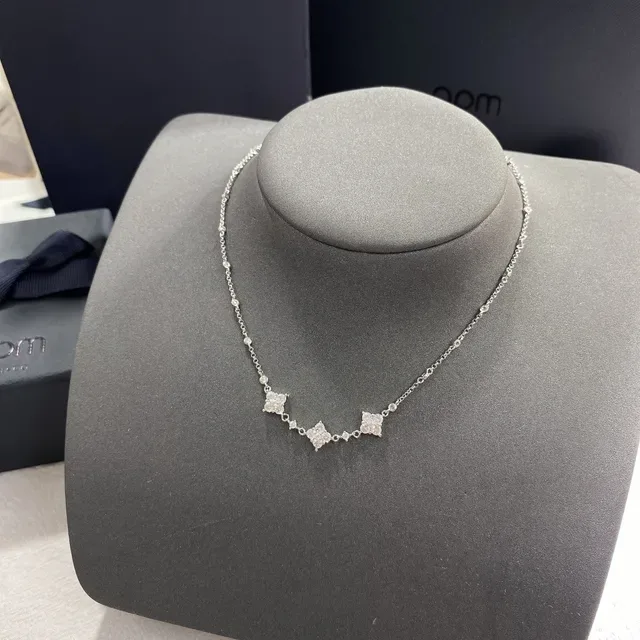 APM Monaco Floral Pavé Diamond Cluster Necklace 4