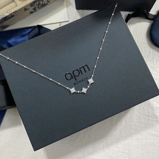 APM Monaco Floral Pavé Diamond Cluster Necklace 7