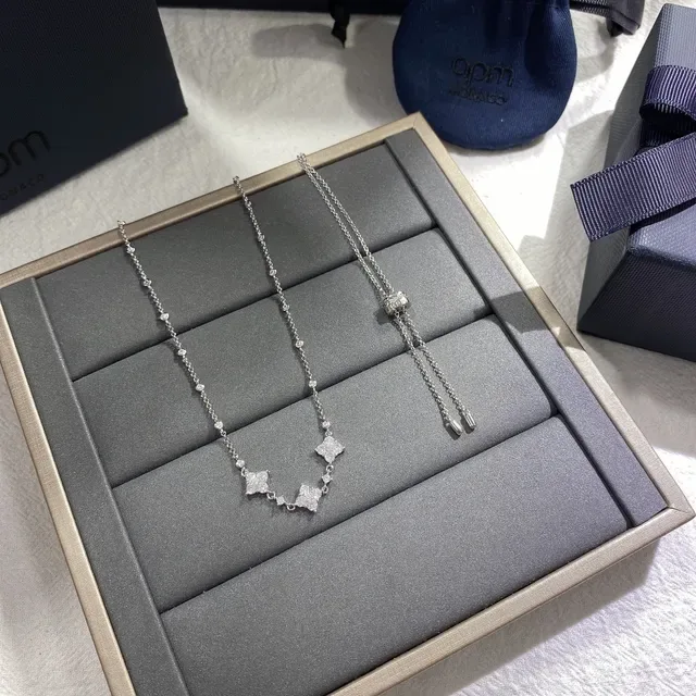 APM Monaco Floral Pavé Diamond Cluster Necklace 8