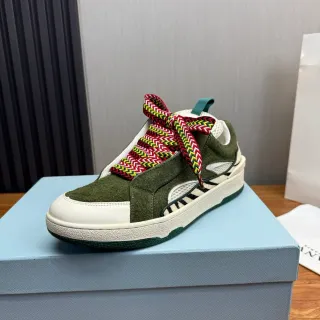 Army Green White Olive Ante Superior Cuero Punta Zapatillas