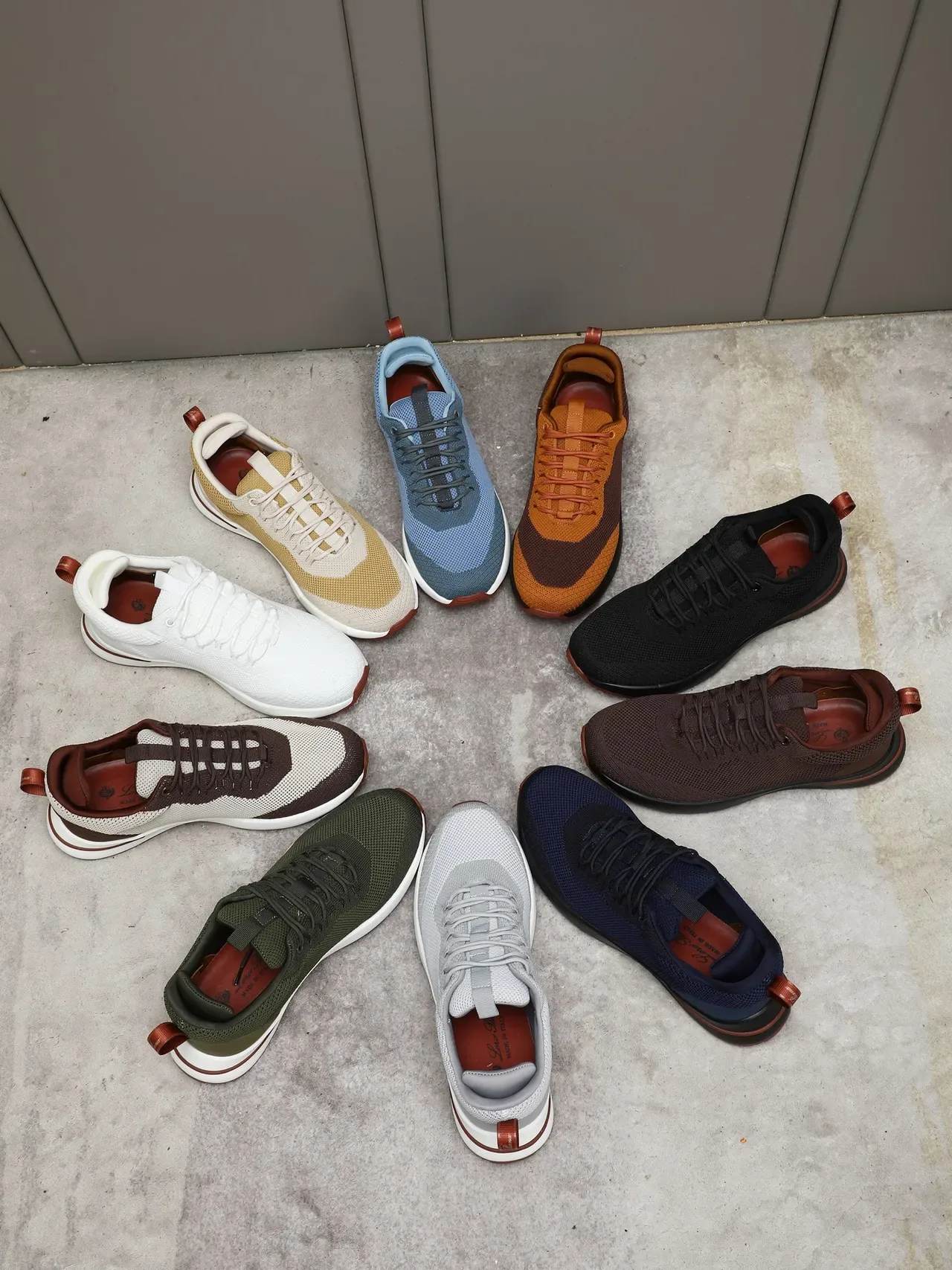 Beige and Brown Knit Mesh Low-Top Lifestyle Sneaker 2