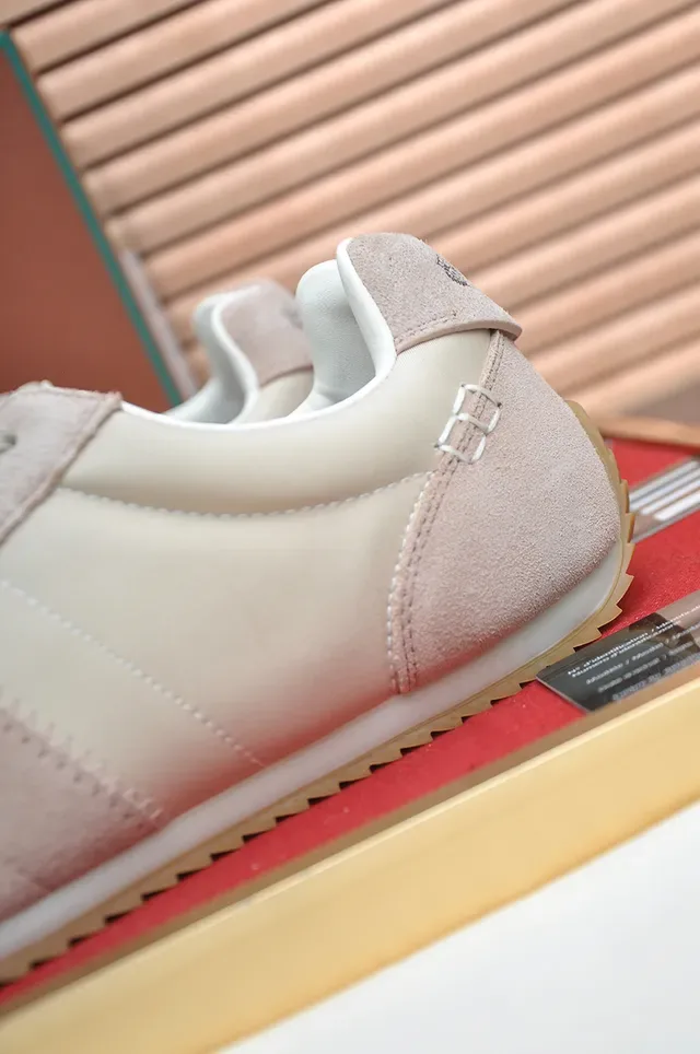 Beige and Off-White Suede Leather Lifestyle Sneaker 2