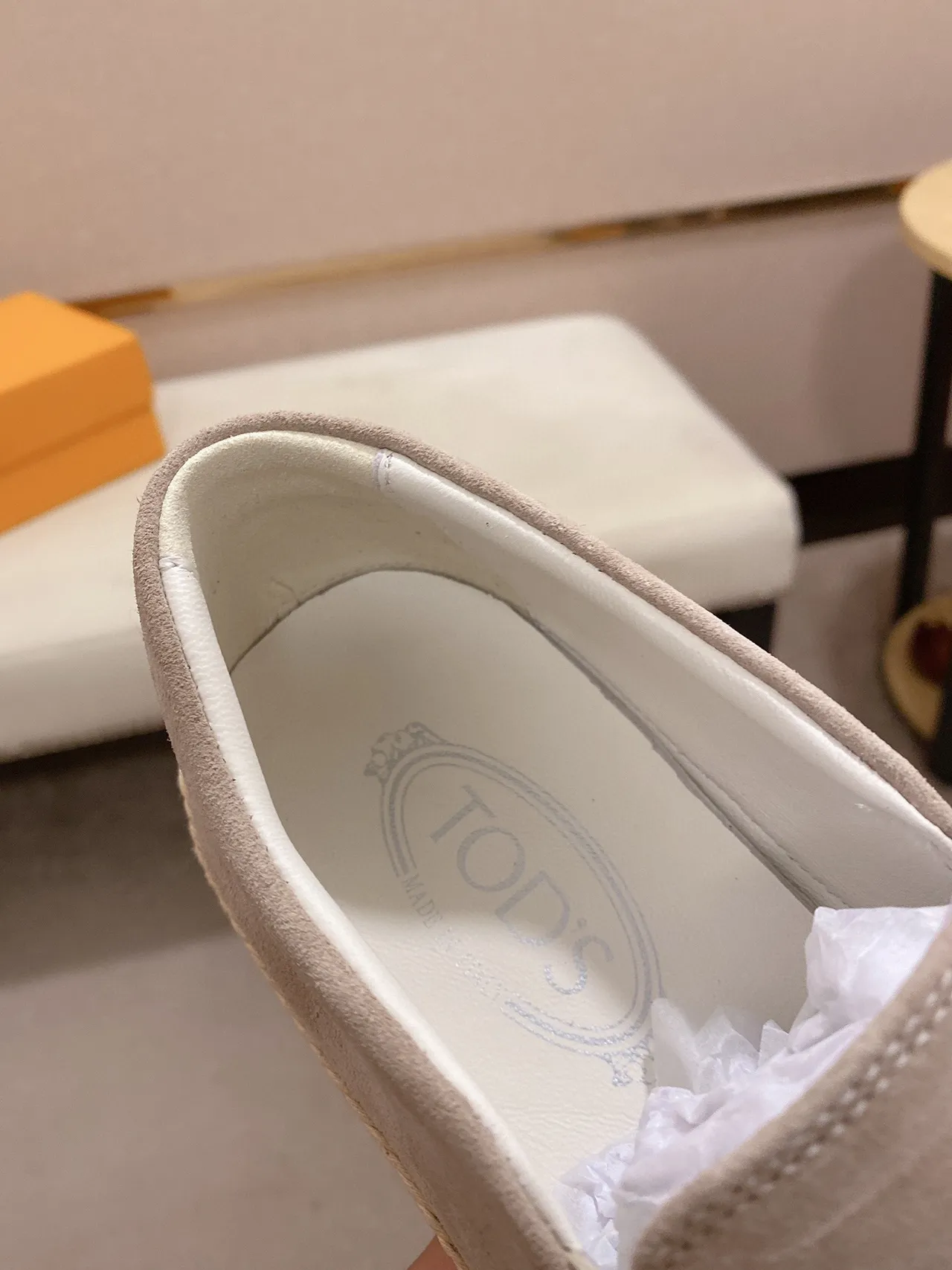 Beige White Suede Upper Espadrille Jute Trim Boat Shoes 5