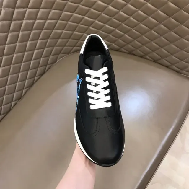 Black and Blue Graphic Print Low-Top Sneaker 5