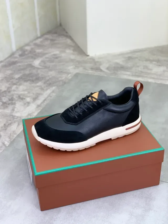Black and Cream Mixed-Material Lifestyle Sneaker 5