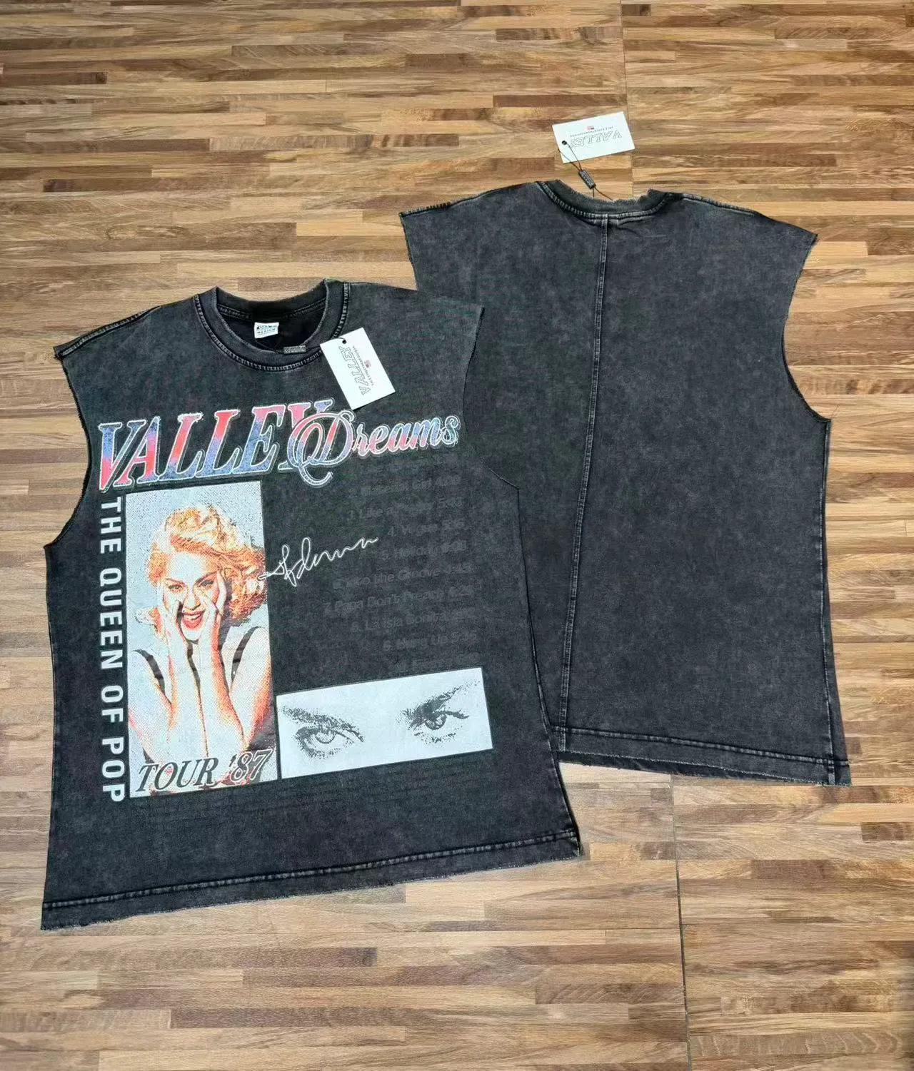 Black and Maroon Graphic-Print Distressed Sleeveless Vest Top 9