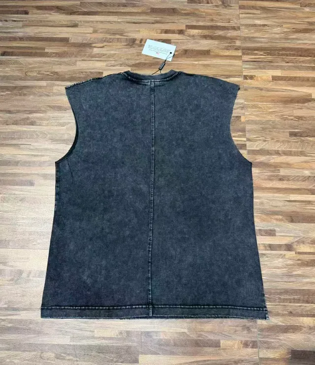 Black and Maroon Graphic-Print Distressed Sleeveless Vest Top 11