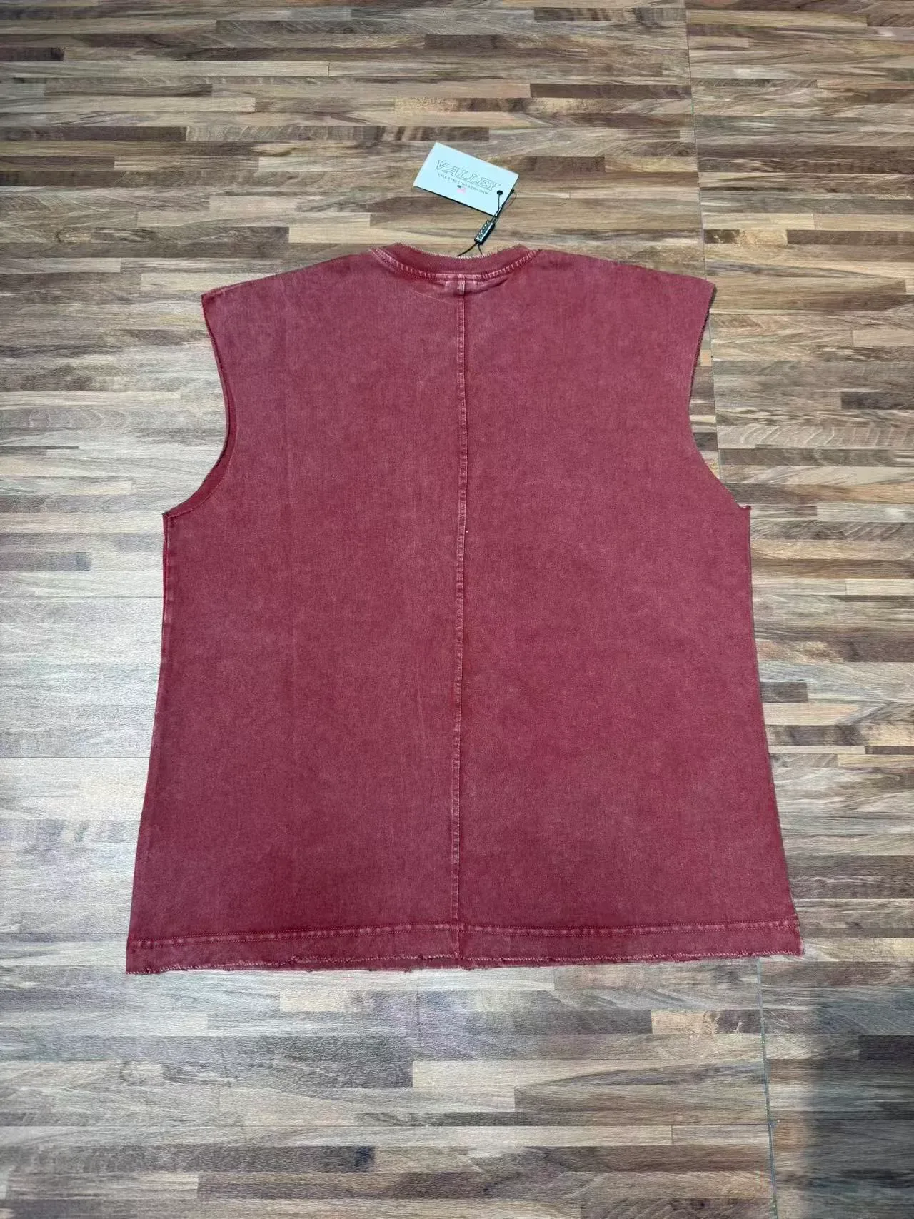 Black and Maroon Graphic-Print Distressed Sleeveless Vest Top 14