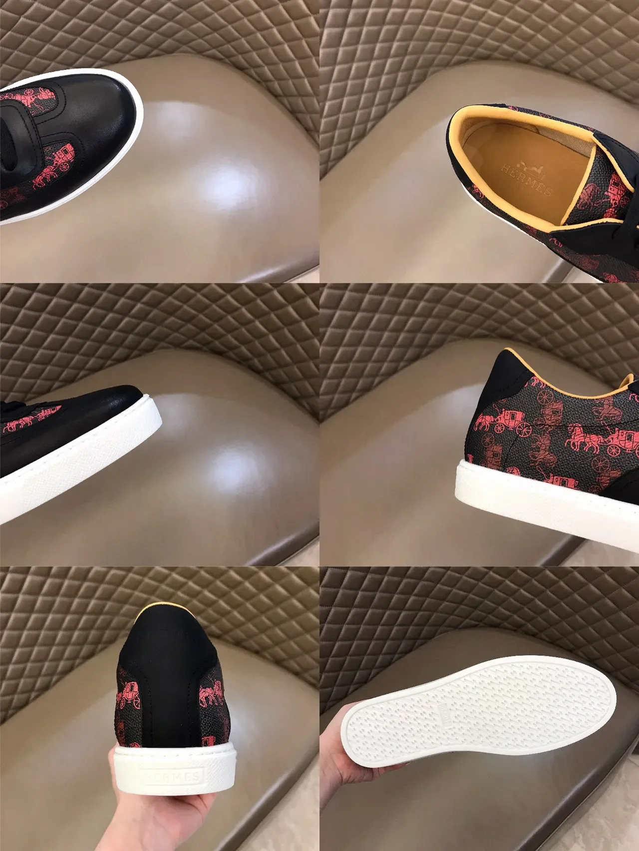Black and Red Carriage Print Low-Top Lifestyle Sneaker 2