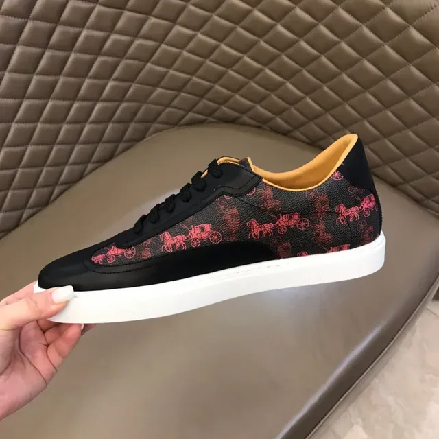Black and Red Carriage Print Low-Top Lifestyle Sneaker 3