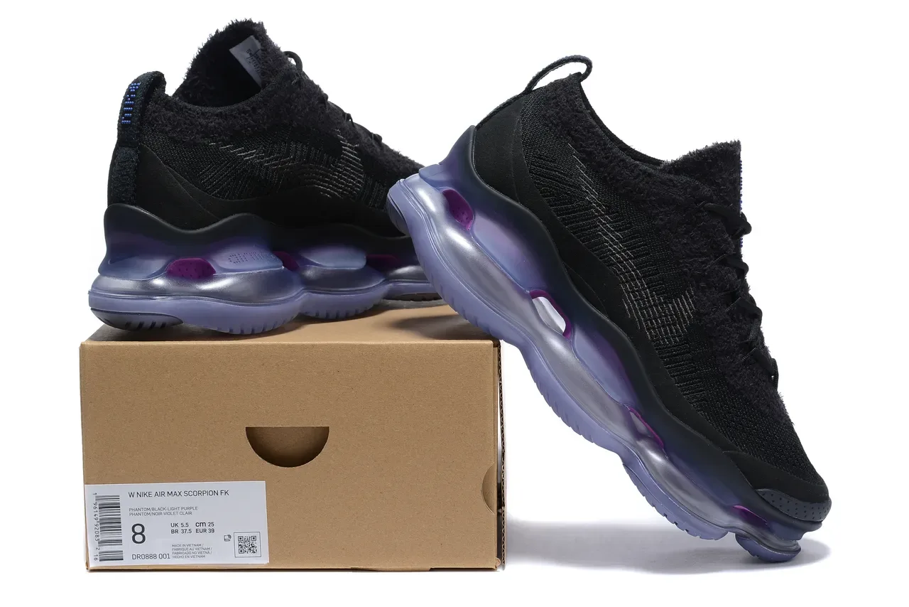 Black and Translucent Purple Gradient Knit Sneaker 8