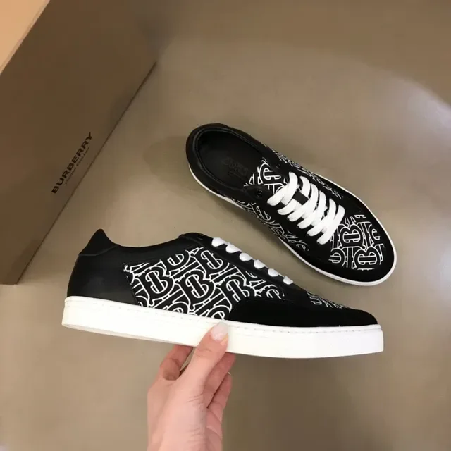 Black and White Monogram Print Low-Top Lifestyle Sneaker 2