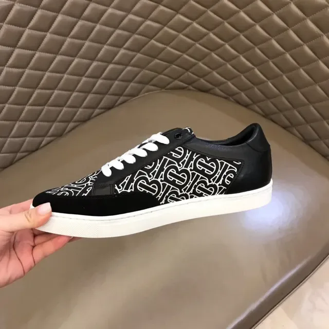 Black and White Monogram Print Low-Top Lifestyle Sneaker 4
