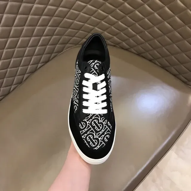 Black and White Monogram Print Low-Top Lifestyle Sneaker 5
