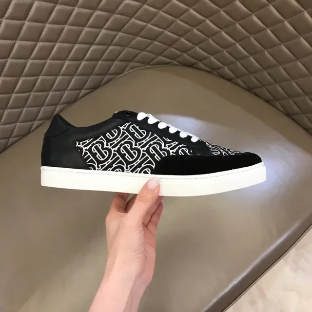 Black and White Monogram Print Low-Top Lifestyle Sneaker 6