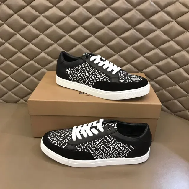 Black and White Monogram Print Low-Top Lifestyle Sneaker 7