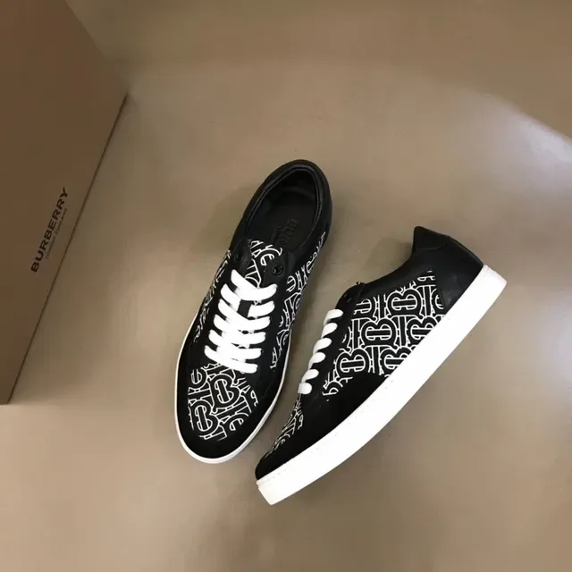 Black and White Monogram Print Low-Top Lifestyle Sneaker 8