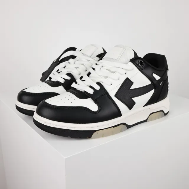 Black and White Two-Tone Leather Paneled Lifestyle Sneakers 2