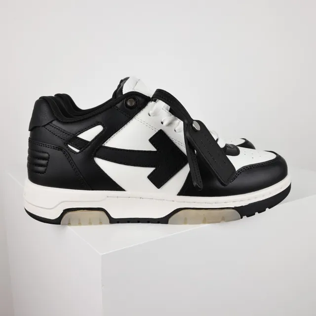 Black and White Two-Tone Leather Paneled Lifestyle Sneakers 3