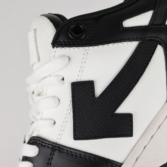 Black and White Two-Tone Leather Paneled Lifestyle Sneakers 6
