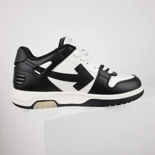 Black and White Two-Tone Leather Paneled Lifestyle Sneakers 7