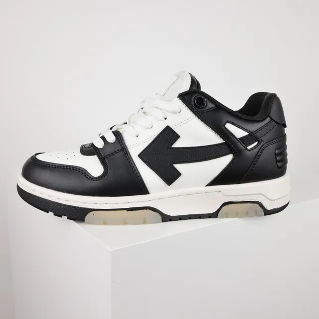 Black and White Two-Tone Leather Paneled Lifestyle Sneakers 9