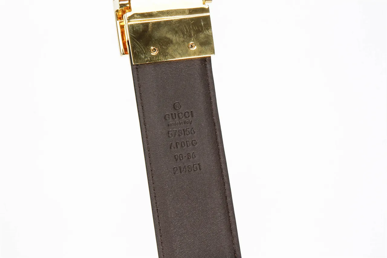 Black Brown Reversible Two-Tone Rectangular Buckle Leather Belt 8