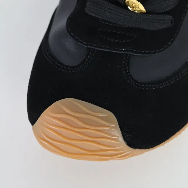 Black Brown Suede And Leather Upper Gum Rubber Toe Cap Sneakers 5