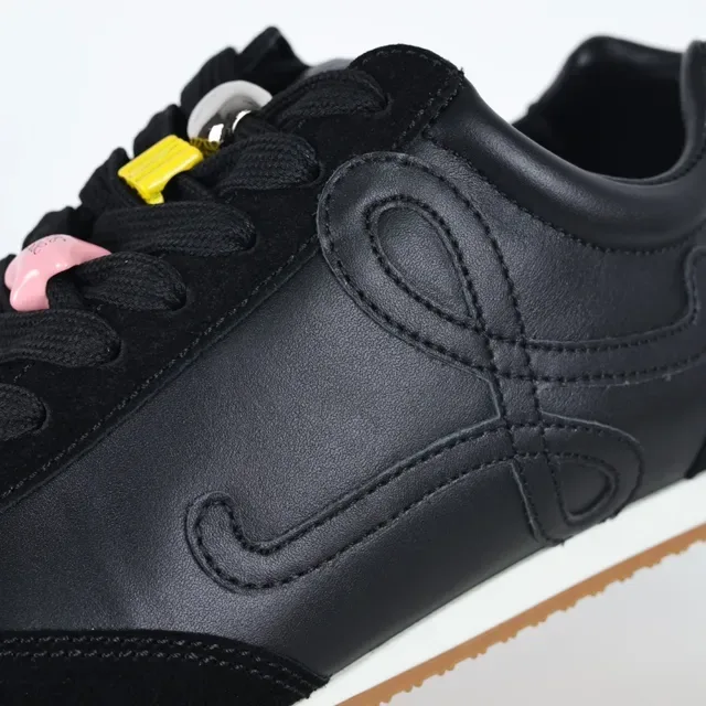Black Brown Suede And Leather Upper Gum Rubber Toe Cap Sneakers 6