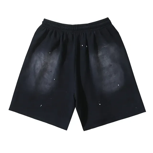 Black Flame Graphic Distressed Shorts 3