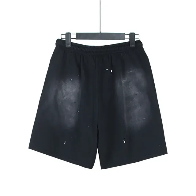 Black Flame Graphic Distressed Shorts 6
