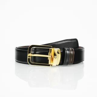 Black Gold Buckle Leather Belt