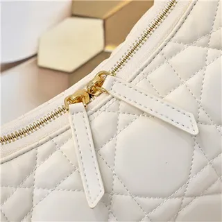 Black Gold Quilted Diamond Stitching Slouchy Silhouette Hobo Bag 4