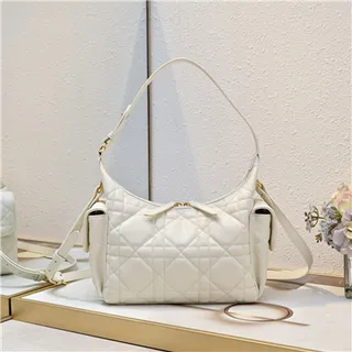 Black Gold Quilted Diamond Stitching Slouchy Silhouette Hobo Bag 10