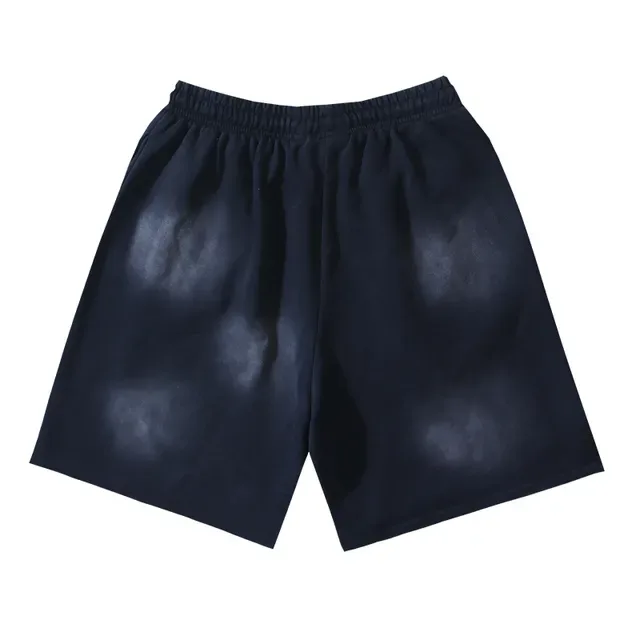Black Gradient Flame Graphic Drawstring Waist Shorts 5