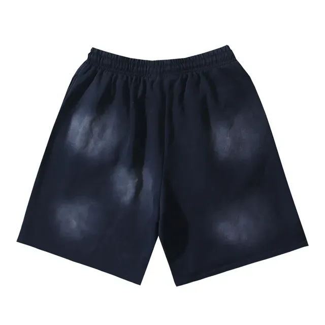 Black Gradient Flame Graphic Drawstring Waist Shorts 9