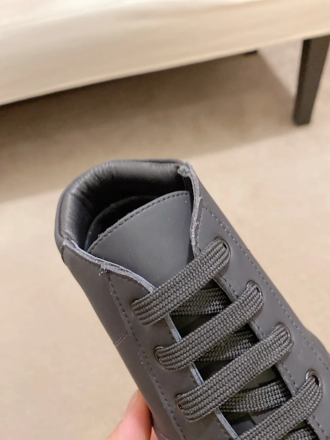 Black High-Top Smooth Upper White Cupsole Sneakers 5