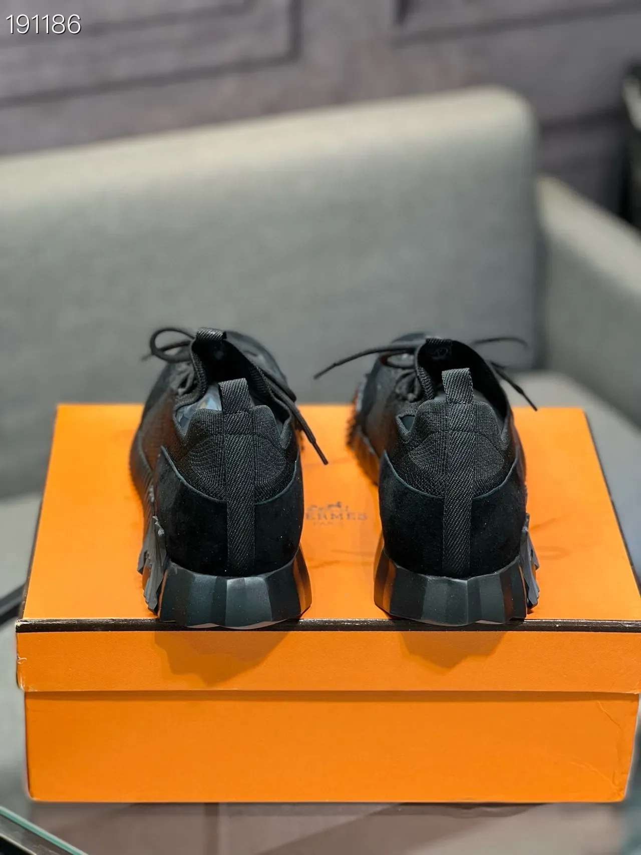 Black Knit and Suede Lace-Up Lifestyle Sneakers 2